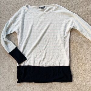 Vince Pullover Sweater Womens XS Navy White Color Block Dolman Sleeves